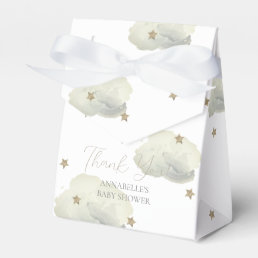 Gold Stars &amp; Clouds Baby Shower Favor Boxes