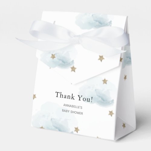 Gold Stars  Clouds Baby Shower Gift Box