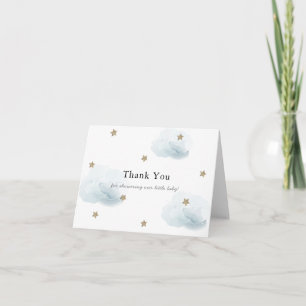 Gold Stars & Clouds Baby Shower Thank You Card