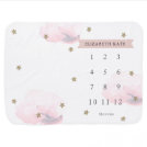 Gold Stars & Clouds Pink Girl Monthly Milestone Baby Blanket Gold Stars & Clouds Pink Girl Monthly Milestone Baby Blanket