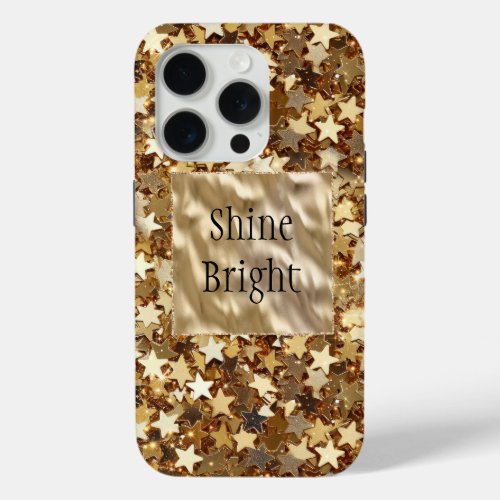 Gold Stars Confetti iPhone 15 Pro Case