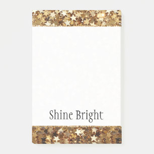 Gold Stars Confetti Glam Post-it Notes