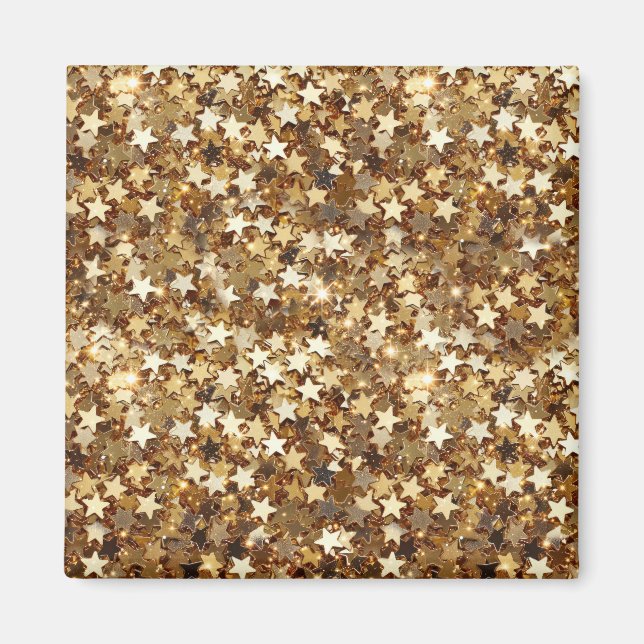 Gold Stars Confetti Magnet (Front)