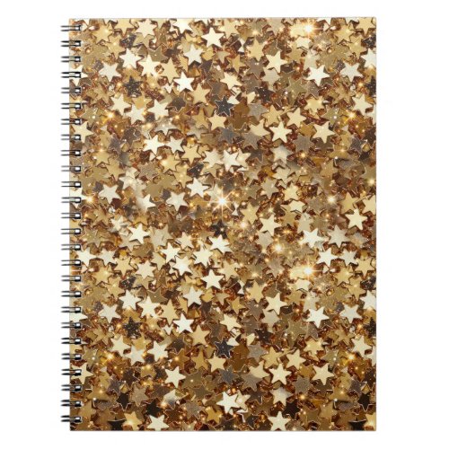 Gold Stars Confetti Notebook