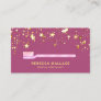 Gold Stars Confetti Pink Toothbrush Dentist Business Card