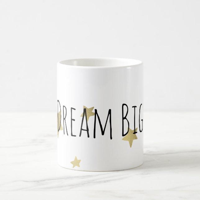Gold Stars Dream Big Personalized Coffee Mug (Center)
