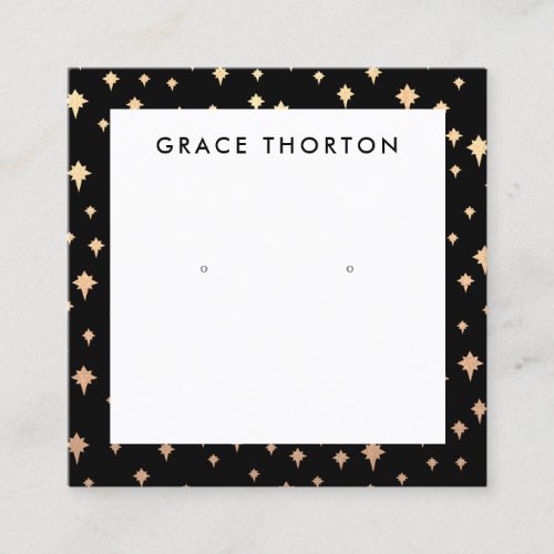 Gold Stars Earring Black Jewelry Display Card