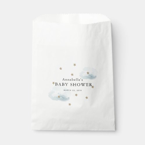 Gold Stars  Fluffy Clouds Baby Shower Favor Bags