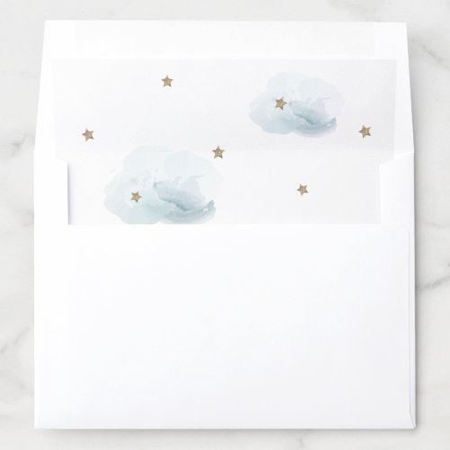 Gold Stars  Fluffy Clouds Envelope Liner