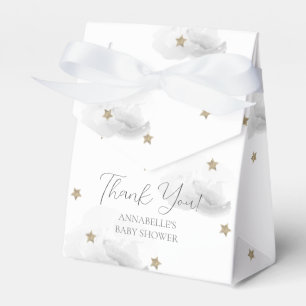 Gold Stars & Gray Clouds Baby Shower Favor Boxes