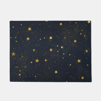 Gold Stars In Night Sky Doormat