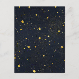 Gold Stars In Night Sky Postcard