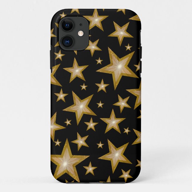 "Gold" Stars iPhone case black (Back)