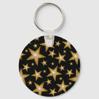 Gold Stars keychain black