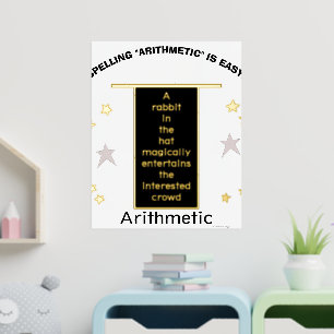 Gold Stars Magician Hat Spelling Arithmetic Foil Prints