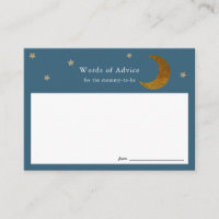 Gold Stars & Moon Baby Shower Advice Cards