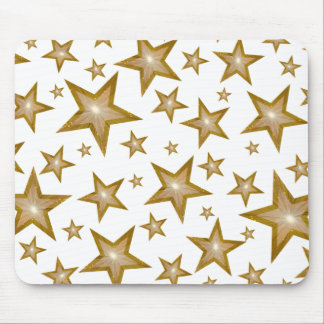 Gold Stars mousepad white