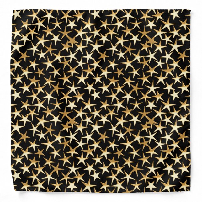 Gold stars on a black background bandana (Front)