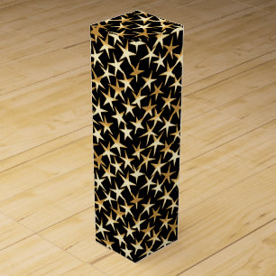Gold stars on a black background wine box