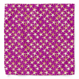 Gold stars on amethyst purple bandana