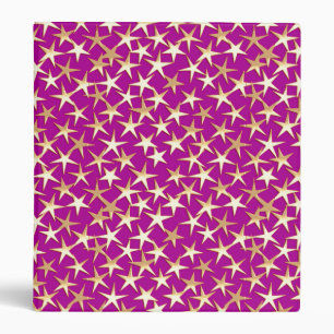 Gold stars on amethyst purple binder