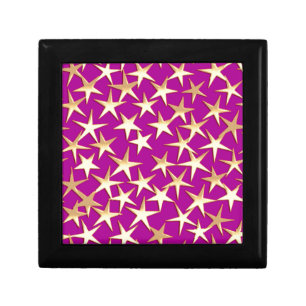 Gold stars on amethyst purple jewelry box