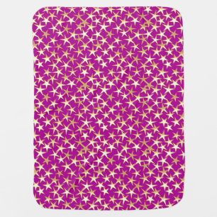 Gold stars on amethyst purple receiving blanket