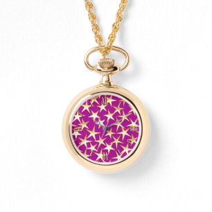 Gold stars on amethyst purple watch