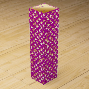Gold stars on amethyst purple wine gift box