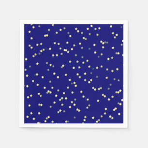 Gold Stars On Blue Napkins