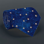 Gold Stars on Blue Night Sky Tie<br><div class="desc">Spoil your dad this Father's Day with this colorful tie featuring tiny gold stars on a dark blue night sky.</div>