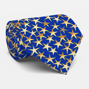 Gold stars on cobalt blue tie