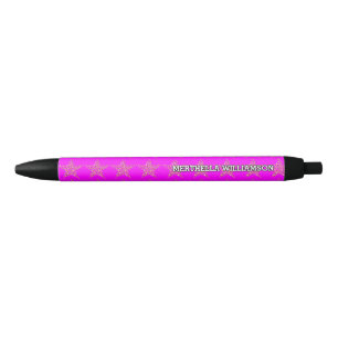 Gold Stars on HOT PINK Personalized Pen