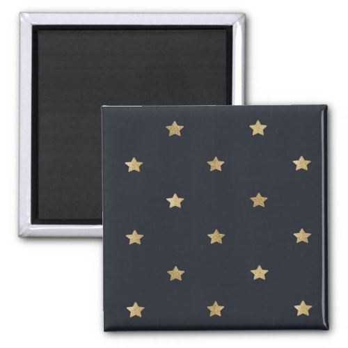 Gold stars on midnight black sky magnet