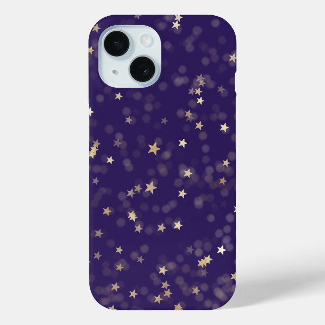 Gold Stars On Purple Case-Mate iPhone Case (Back)