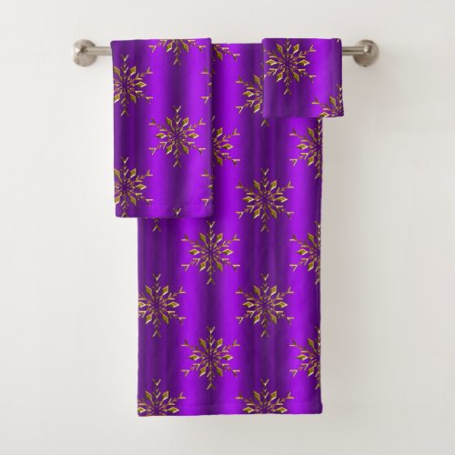 Gold Stars on Purple Christmas