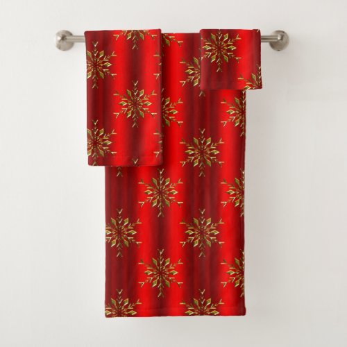 Gold Stars on Red Christmas