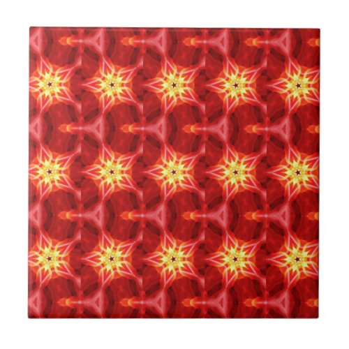 gold stars on red tile