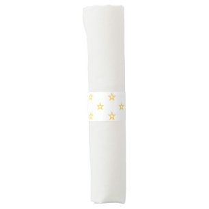 Gold stars on white background napkin bands