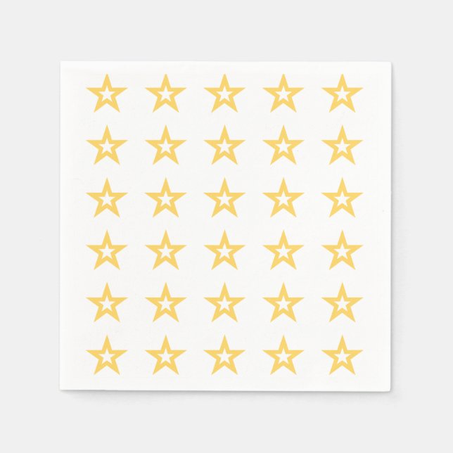 Gold stars on white napkins (Front)