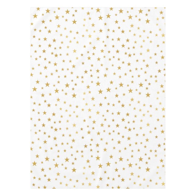 Gold Stars on White Tablecloth (Front)