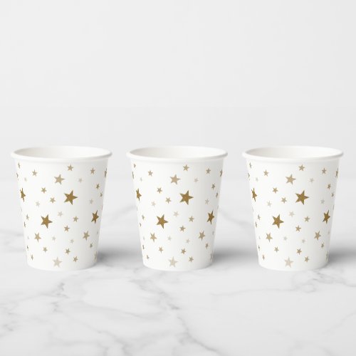 Gold Stars Paper Cups