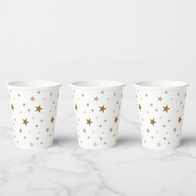 Gold Stars Paper Cups (Multi)