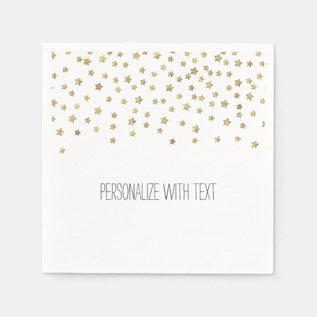 Gold Stars Paper Napkins (Front)