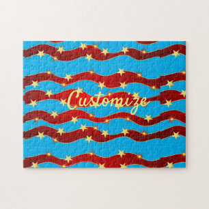 Gold Stars Patriotic Sky Thunder_Cove Jigsaw Puzzle