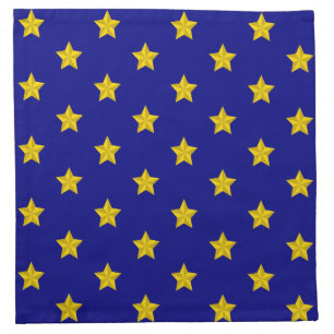 Gold Stars Pattern, Navy Blue, Exclusive Cloth Napkin