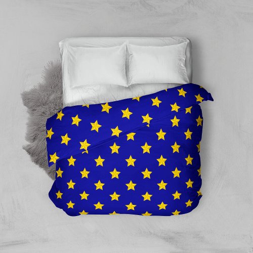 Gold Stars Pattern Navy Blue Exclusive Duvet Cover