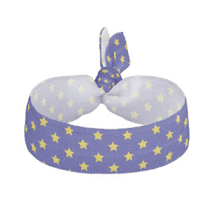 Gold Stars Pattern, Navy Blue, Exclusive Elastic Hair Tie