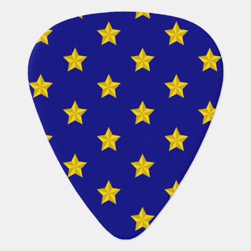 Gold Stars Pattern Navy Blue Exclusive Guitar Pick