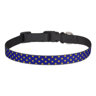 Gold Stars Pattern, Navy Blue, Exclusive Pet Collar